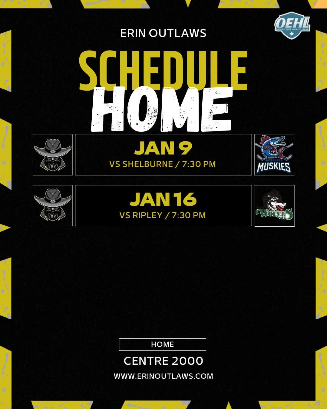 Home Game Schedule January