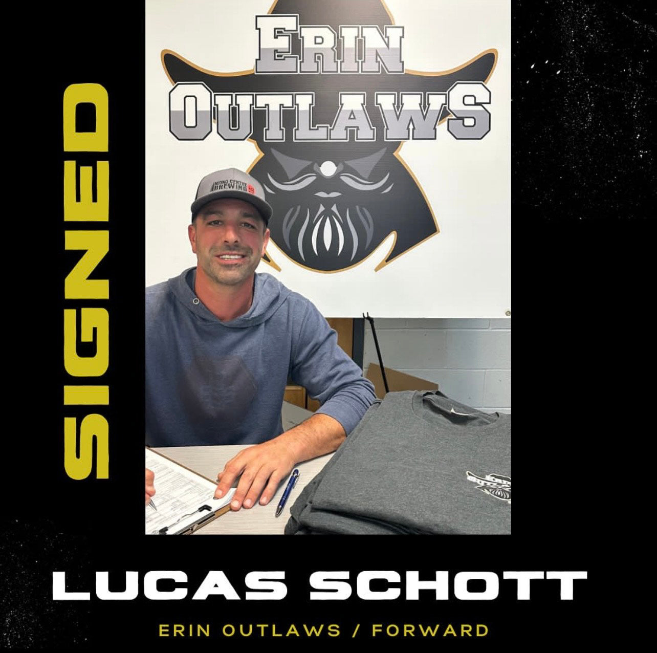 #17 Lucas Schott, Assistant Captain and Forward for the Erin Outlaws