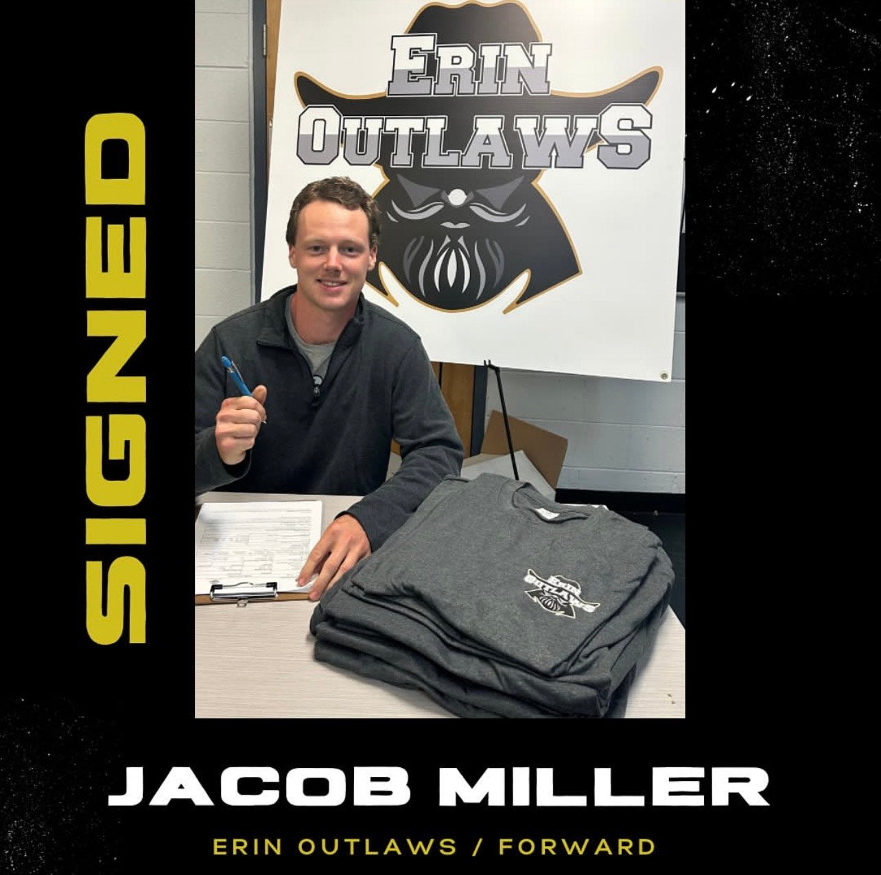 #7 Jacob Miller, Assistant Captain and Forward Erin Outlaws