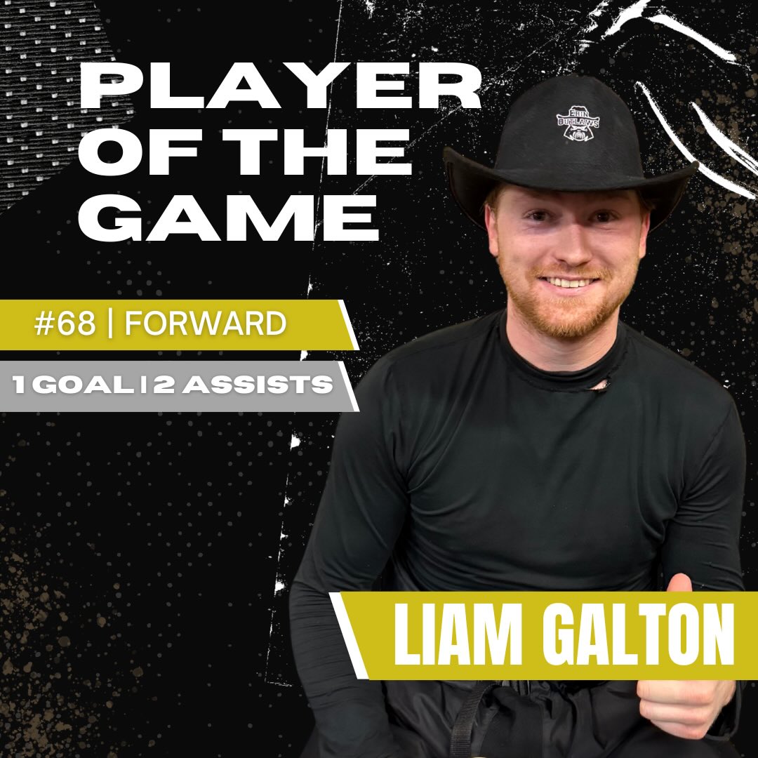 Liam Galton – Player of the Game Erin Outlaws
